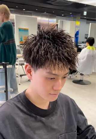 ショート パーマ メンズ 【圧倒的センス】 まる/メンズカラーのヘアスタイル