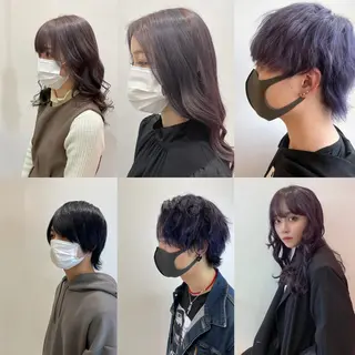 カラー ハッシュカット レイヤー池袋のヘアスタイル