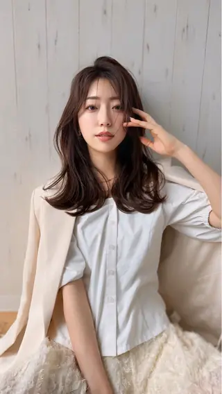 セミロング カラー 💎K-two名古屋 安田ちづる💎のヘアスタイル