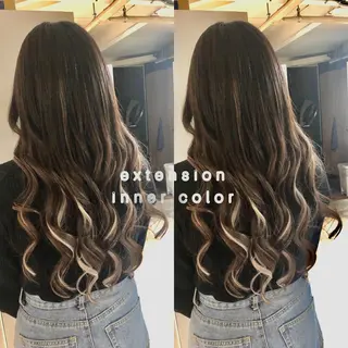 ロング カラー ヘアアレンジ 下妻 カラーエクステ難波のヘアスタイル
