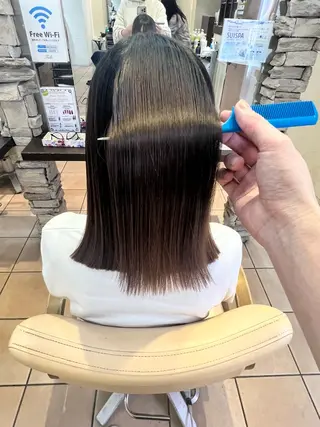 ミディアム パーマ 地毛風ストレート ⚡️下ノ村柊斗⚡️のヘアスタイル