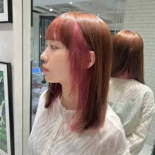セミロング カラー stylist 🐶内藤 成香のヘアスタイル