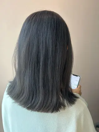 セミロング カラー hub hair レイヤー/透明感のヘアスタイル