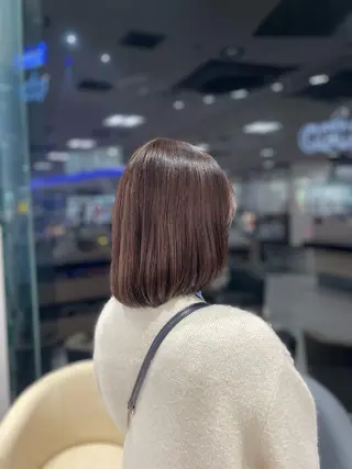 ミディアム クロスパーマ/うる艶 カラー/Kurumiのヘアスタイル