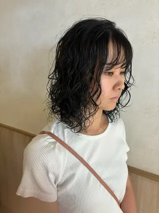 ミディアム カラー パーマ izumi/ ボブ/パーマのヘアスタイル