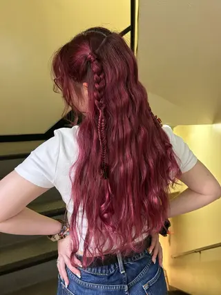 ロング カラー ヘアアレンジ ☕️結【suii.】 ボブ/ヘアセット☕️のヘアスタイル