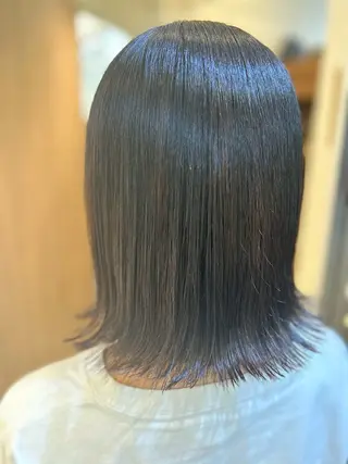 ミディアム パーマ 艶質改善/縮毛矯正 ササキナツミのヘアスタイル