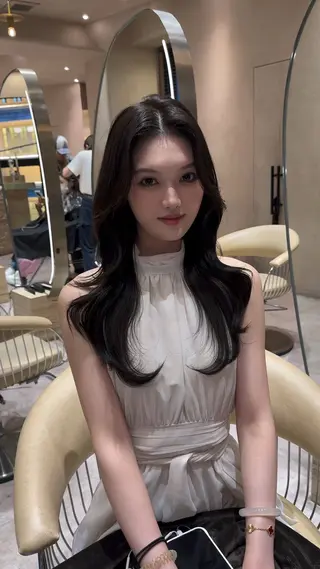 セミロング 韓国ヘア/ベージュ カラー/髪質改善/涼のヘアスタイル