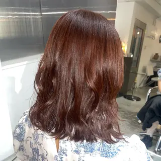 ミディアム カラー スミレ／透明感 ／ハイトーン／高円寺のヘアスタイル