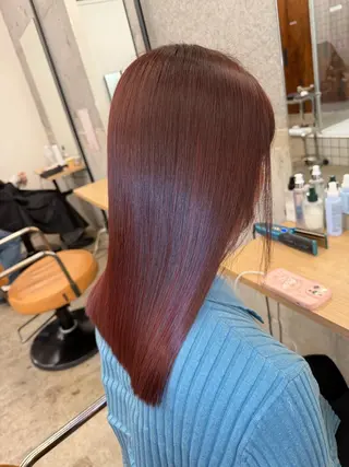 セミロング 縮毛矯正×髪質改善× 艶髪カラー　吉原和磨のヘアスタイル