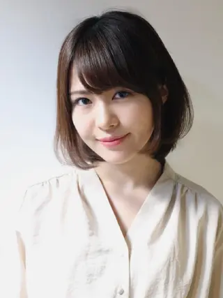 カラー ミディアム ショート、ボブ 白髪ぼかし高橋潤一のヘアスタイル