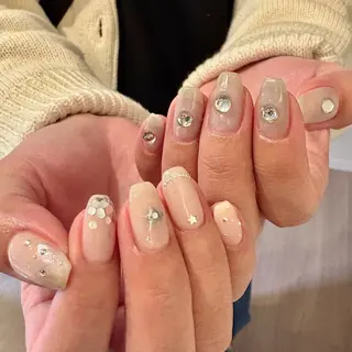 ネイル amuse 手書きニュアンスのネイルデザイン