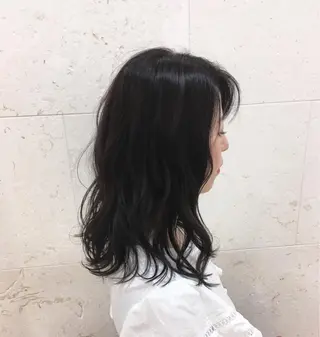 セミロング カラー 斉藤 貴也のヘアスタイル