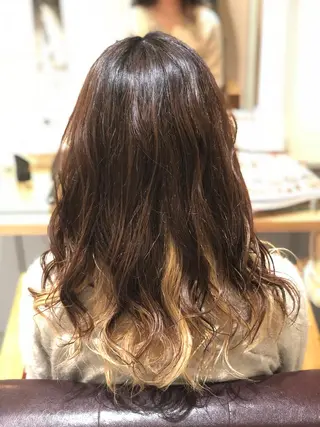 セミロング カラー パーマ ヘアアレンジ 【ツヤ髪美容師】 ツダケイスケのヘアスタイル
