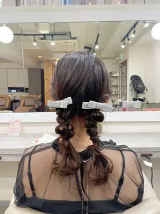 ミディアム ヘアアレンジ 韓国風パーマ/ヘア セット/店長みづきのヘアスタイル