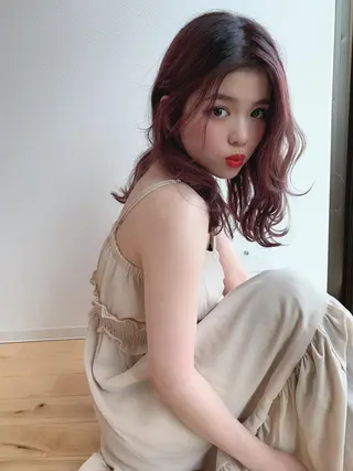 セミロング カラー 藤井 祥吾のヘアスタイル