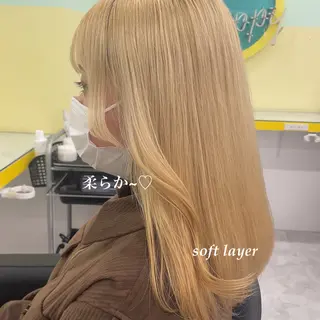 セミロング カラー ヘアアレンジ 顔まわりカット の達人のヘアスタイル