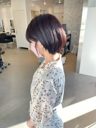 ショート カラー 店長　MANAMI ／ブリーチ／骨格ボブのヘアスタイル