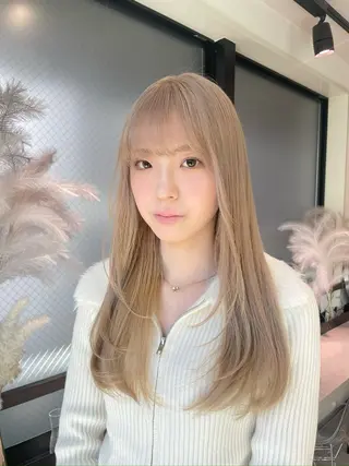 ロング GO TODAY SHAiRE SALON 原宿本店所属・REINA/ブリーチ /ハイトーン/原宿のヘアスタイル