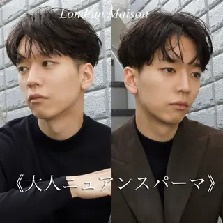 ショート カラー パーマ メンズ 毛流れメンズパーマ 🥇メンズカット吉田のヘアスタイル