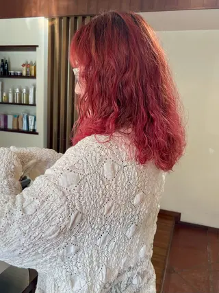 ロング カラー 髪質改善ｶﾗｰ ｹｱﾌﾞﾘｰﾁ/ﾀﾑのヘアスタイル