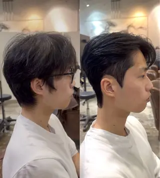 ショート パーマ メンズ ダウンパーマ/韓国 ヘア/ブリーチ/桑本のヘアスタイル