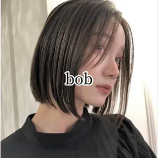 ミディアム ボブ・レイヤー 田中 励也のヘアスタイル