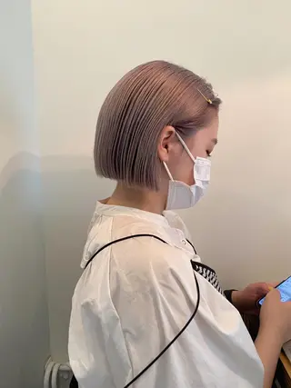 ショート カラー 美髪ストレート 川本雄己のヘアスタイル