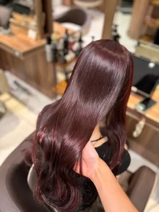 ロング パーマ ツヤ髪縮毛矯正💫/ ハイトーン/あゆみのヘアスタイル