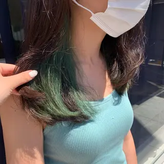 セミロング カラー 白髪ぼかしモデル募集 今村理央奈のヘアスタイル