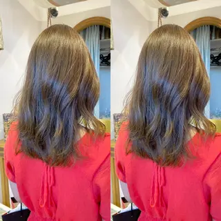 ミディアム レイヤーカット /透明感カラー西田のヘアスタイル