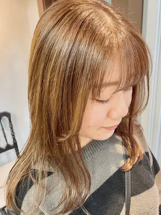 セミロング カラー 🌼似合わせカット 🌼おぎの みき🌼のヘアスタイル