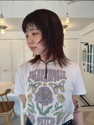 ミディアム ブリーチカラー🎀 韓国風/寺門美優のヘアスタイル