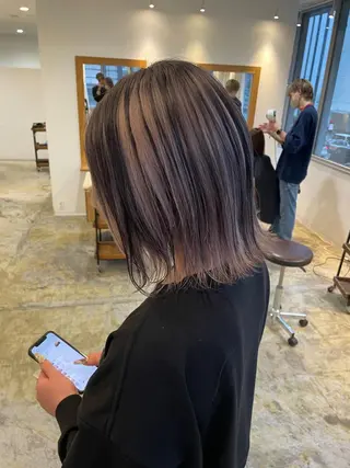 セミロング バレイヤージュモデル 小林匠❤️‍🔥のヘアスタイル