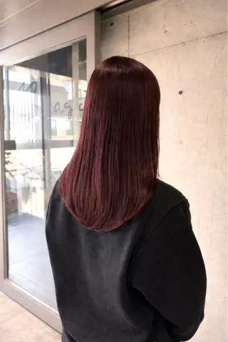 セミロング カラー 透明感/血色カラー/ 似合せレイヤー/ゆいのヘアスタイル