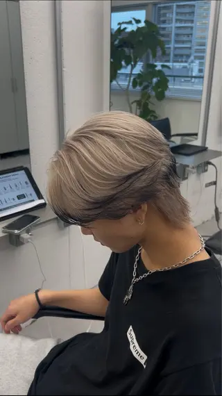 ミディアム カラー メンズ メンズバレイヤージュ 🔥メンズカット🔥のヘアスタイル