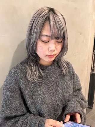 ミディアム カラー 顔まわり/暖色 可愛い特化🎀ゆうなのヘアスタイル