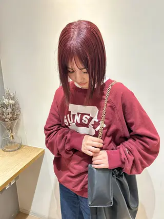 ミディアム カラー 田中 紫苑のヘアスタイル