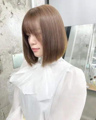 カラー パーマ ミディアム ヘアアレンジ ヘアケア特化型サロン newi 梅田のヘアスタイル