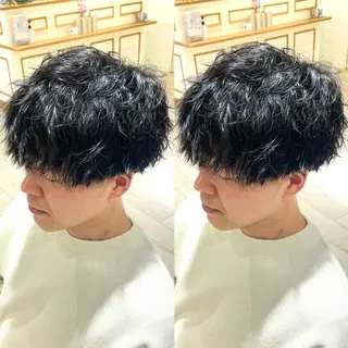 パーマ メンズ ブリーチデザインカラ ー/メンズ◎mariのヘアスタイル