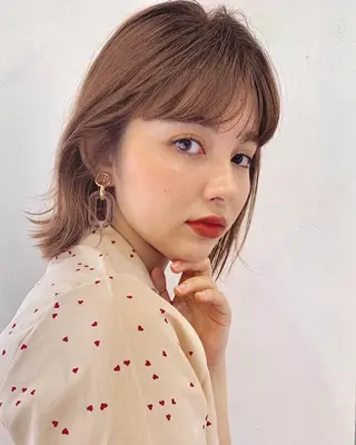 ミディアム カラー 【韓国ヘア×透明感 カラー】笹谷 莉未のヘアスタイル