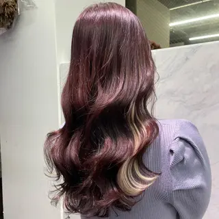 ロング カラー ヘアアレンジ 🪸ハイトーンカラー エクステmisakiのヘアスタイル