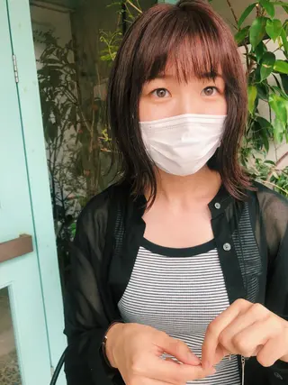 ミディアム カラー パーマ/レイヤー 岩山丈一郎のヘアスタイル