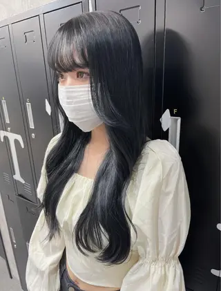 ロング カラー ヘアアレンジ 韓国レイヤーカット/ 儚げカラーチナツのヘアスタイル