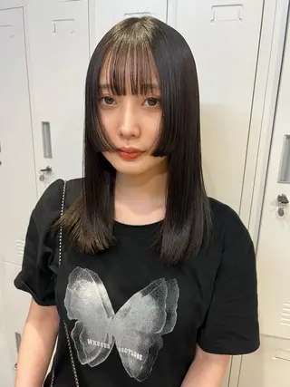 セミロング カラー 高畑 恵莉 👒 暖色 / 艶髪 🧺のヘアスタイル