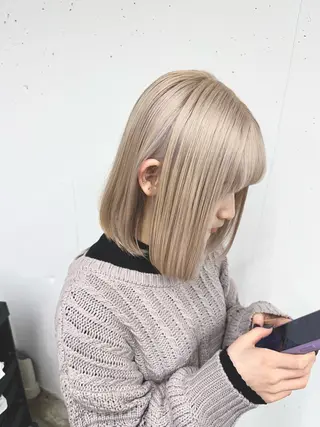 ミディアム カラー おのだ あやなのヘアスタイル