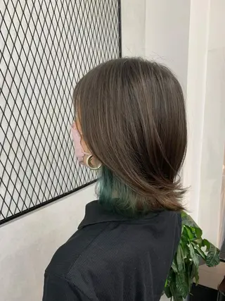 ミディアム ✨髪質改善✨山口 ✨矯正　カラー✨のヘアスタイル