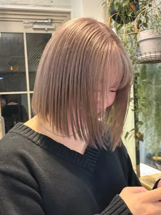 ショート カラー オリーブ/縮毛♡ Natsuno🩰のヘアスタイル