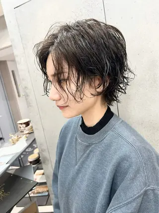 パーマ RIN パーマ/暖色カラーのヘアスタイル