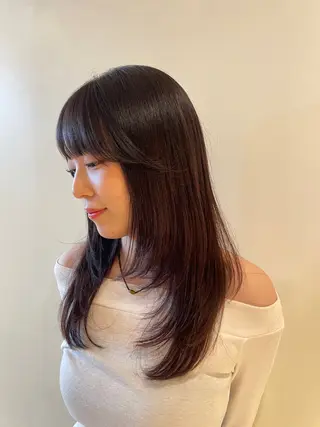 ロング カラー wakana／ カット／ハイライトのヘアスタイル